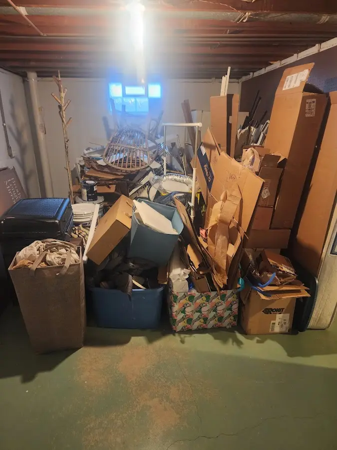 Roll-off dumpster container at job site for 4 Yard Dumpster Rental in Addison